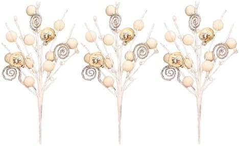 3Pcs Artificial Christmas Berry Stems Branches for Decor