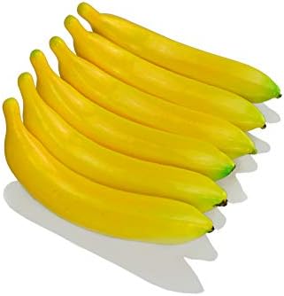 JEDFORE Artificial Yellow Bananas 12pc Lifelike Decoration