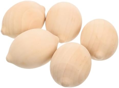 Jojofuny 5pcs Wooden Lemon Painting Decor