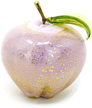 Murano Glass Apple Figurine Decor Pink Opaque 3 Inch