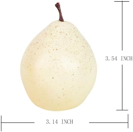 Lovmeety 6Pcs Artificial White Pears Decorative Fruit