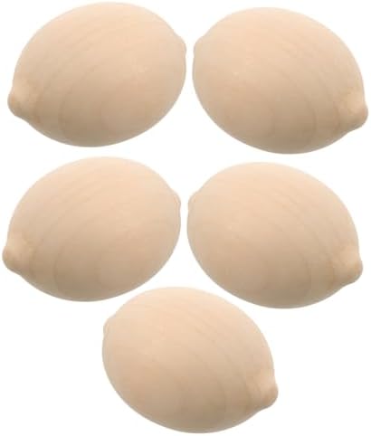 5pcs Unfinished Wooden Lemon Shapes for Painting and Decor