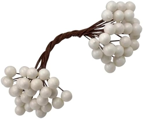 Queenbox 50 Artificial Cherry Berries for Christmas Wedding Decor