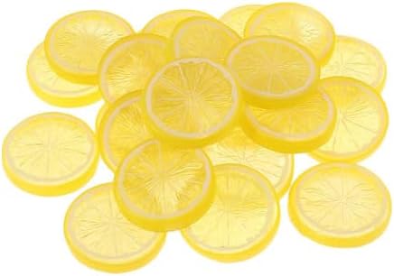 40Pcs Yellow Artificial Lemon Slices Decor