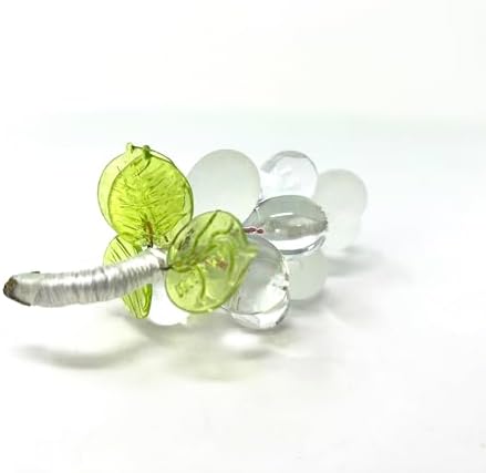 Authentic Handmade Murano Glass Grapes Figurine White 3x2