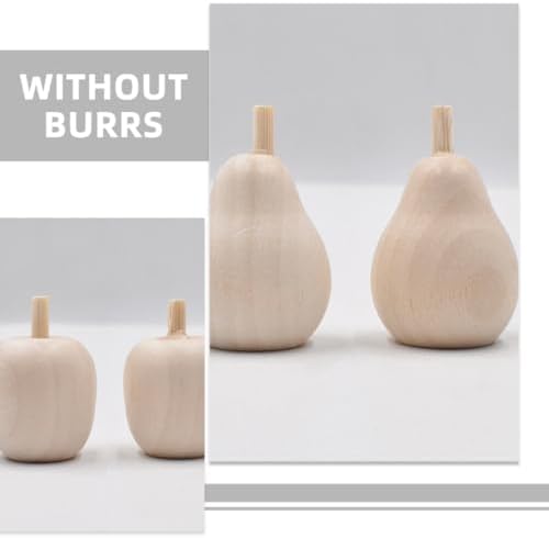 Sewroro 20pcs DIY Wooden Fruit Figurines for Creative Crafts