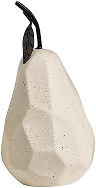 Geometric Pear Ceramic Sculpture for Home Office Garden Decor