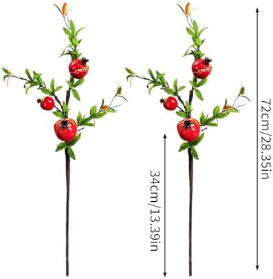Belupai 2pcs Artificial Pomegranate Branch with Rosehip Berries