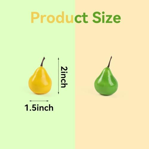 Artificial Mini Pears 40PCS Yellow Green Realistic Decoration