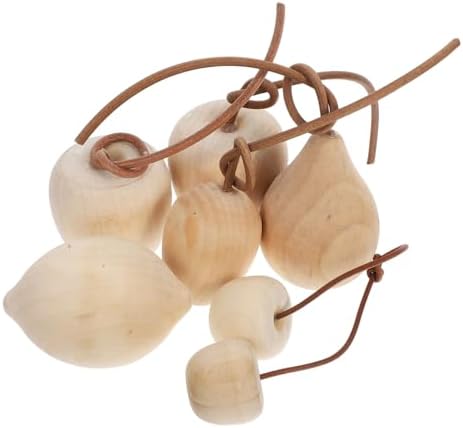 NUOBESTY 6Pcs Unfinished Fruit Wood Blanks for DIY Crafts