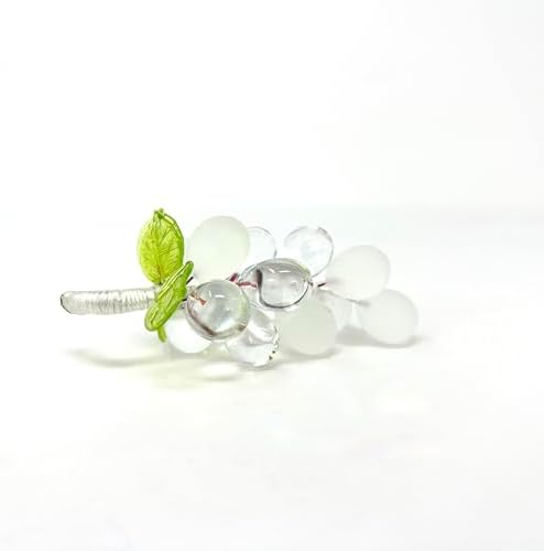 Authentic Handmade Murano Glass Grapes Figurine White 3x2