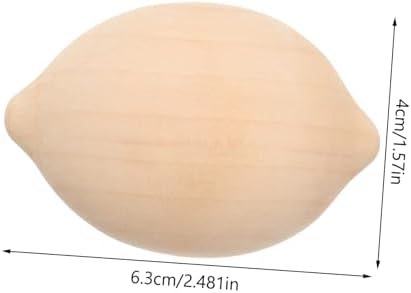 HOMSFOU 5pcs Wooden Lemon Shapes for Art and Craft Projects