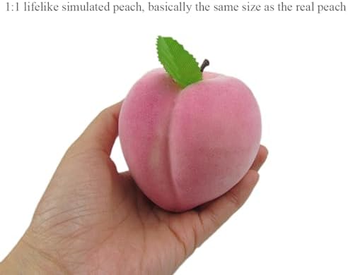 6pcs Realistic Artificial Peaches 32 Inch Decor Fruits