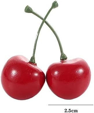 Lifelike Artificial Cherries Red and Red-Black 20pcs