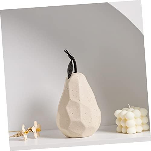 PRETYZOOM Realistic Pear Ceramic Sculpture Desktop Decor