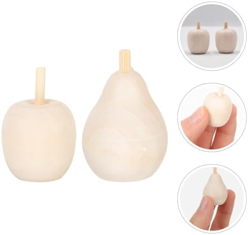Sewroro 20pcs DIY Wooden Fruit Figurines for Creative Crafts