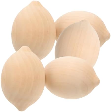 NUOBESTY 5pcs Wooden Lemon Shapes for Painting