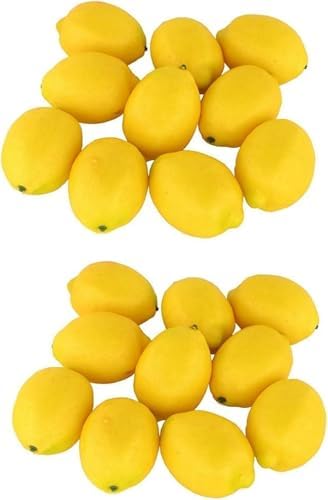 20Pcs Yellow Artificial Lemon Decor Set