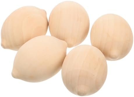 NUOBESTY 5pcs Wooden Lemon Shape Painting Toys