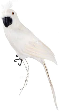 AUEAR 177 Inch White Artificial Parrot Decoration Prop