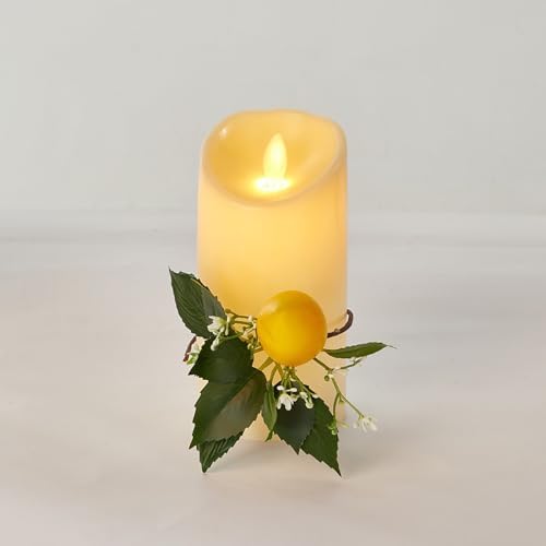 Wnvivi 6 Pcs Artificial Lemon Branches with Faux Fruits and Stems