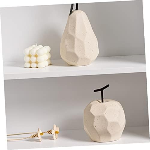 PRETYZOOM Realistic Pear Ceramic Sculpture Desktop Decor