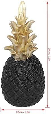 Resin Artificial Pineapple Decoration Black Gold Medium