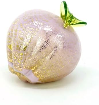 Murano Glass Apple Figurine Decor Pink Opaque 3 Inch