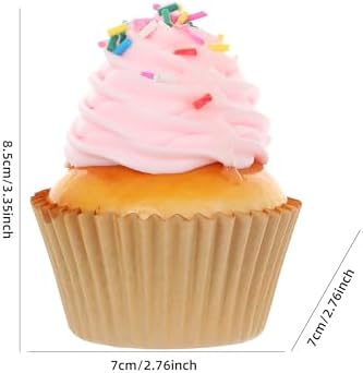 6 Piece Magnetic Pink Sprinkle Cupcakes Decor