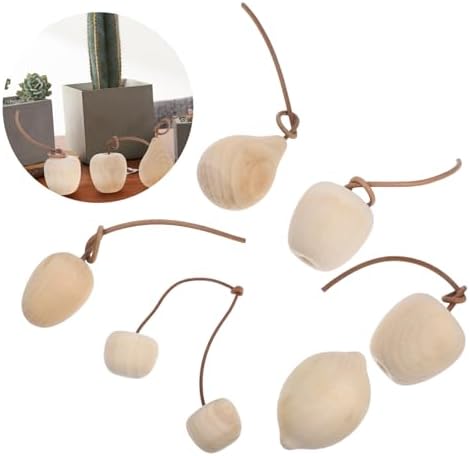 NUOBESTY 6Pcs Unfinished Fruit Wood Blanks for DIY Crafts