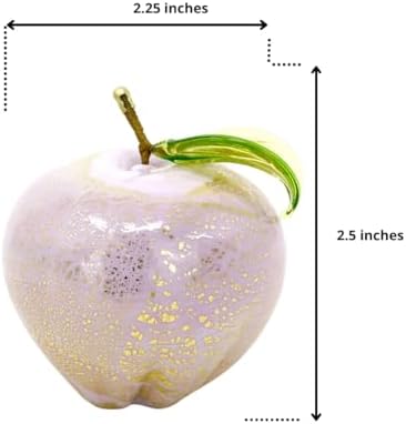 Murano Glass Apple Figurine Decor Pink Opaque 3 Inch
