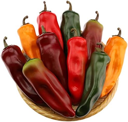 Gresorth 10pcs Artificial Lifelike Chili Pepper Decoration