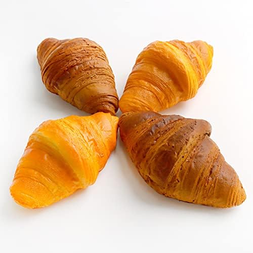 4 Pcs Artificial Croissant Rolls for Decoration