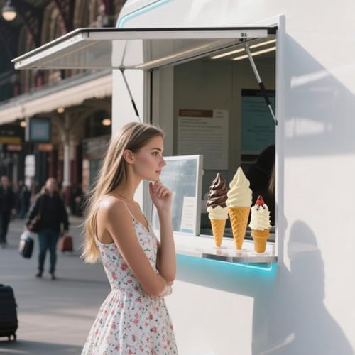 Realistic Fake Ice Cream Cone with Strawberry 2PCS