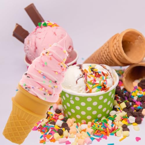 Cabilock Lifelike Ice Cream Cone Artificial Model