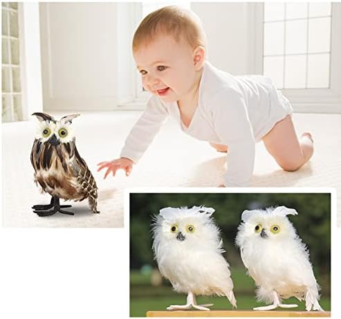 Realistic Artificial Feathered Owl for Home Decor