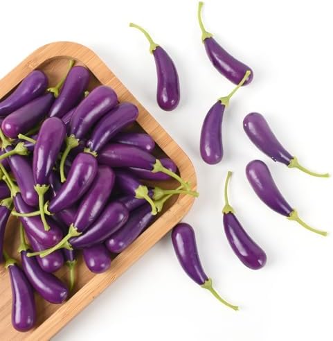 HUIANER Mini Artificial Eggplant 40PCS 3cm