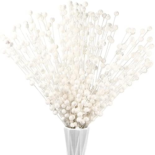 200 Pieces Artificial Christmas Berries - White 138 Inches