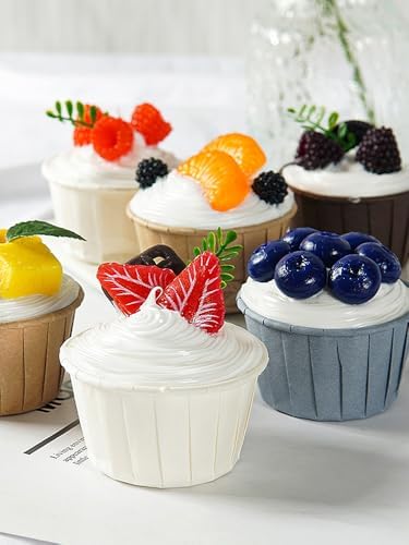 Keebgyy 6PCS Fake Cupcake Model for Display Kitchen Decoration