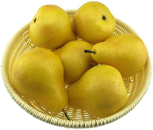 Wakauto 6pc Artificial Yellow Pears Decor