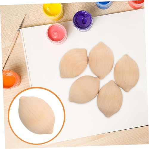 NUOBESTY 5pcs Wooden Lemon Shapes for Painting