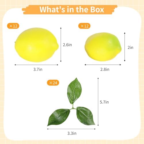 Homaisson 48 Piece Artificial Lemon Set with Leaves