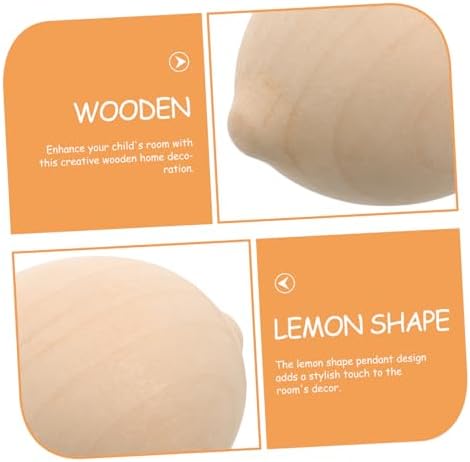 NUOBESTY 5pcs Wooden Lemon Shape Painting Toys