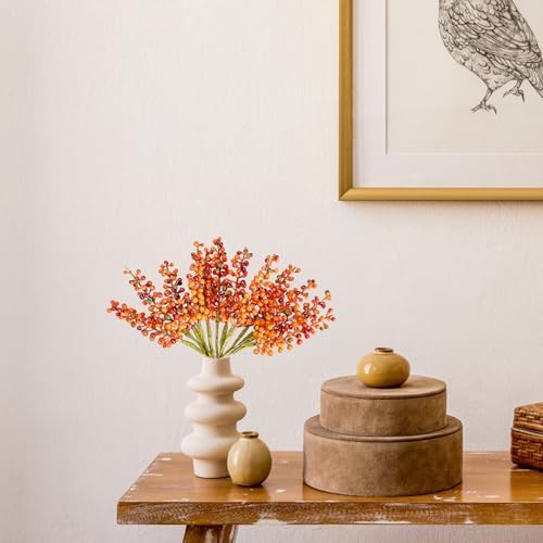 Belupai 12Pcs Artificial Berry Stems 9in Fall Picks