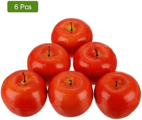 UXCELL 6Pcs Artificial Red Apples for Home Decoration