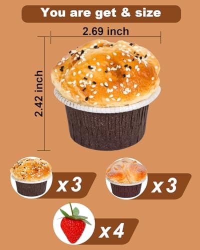 Vensovo 6 Pack Fake Cupcakes with Strawberries