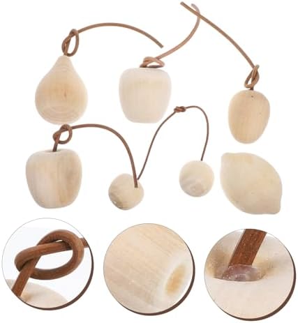 NUOBESTY 6Pcs Unfinished Fruit Wood Blanks for DIY Crafts