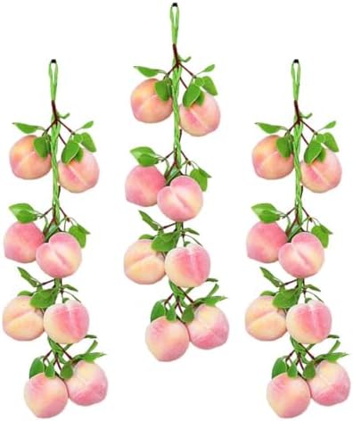VOSAREA Artificial Peach Pendant 3pc Set
