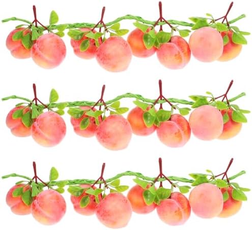 Kichvoe 3pcs Artificial Peach Clusters Hanging Ornament
