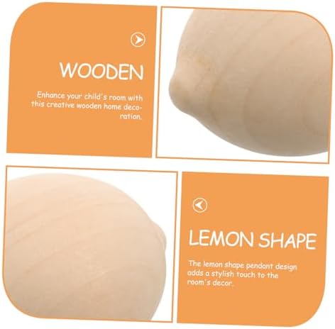 5pcs Unfinished Wooden Lemon Shapes for Painting and Decor